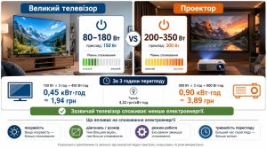 Великий телевізор чи проектор